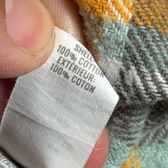 Aerie Womens Plaid Flannel Button Down Shirt Grey Yellow Green Cotton K5405CVW - Picture 10 of 13